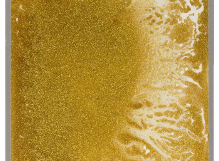 Playlearn product interactive glittering gold pressure sensitive squishy tile, square