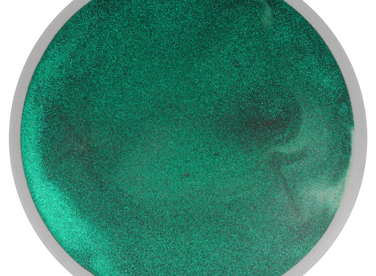 Playlearn product interactive glittering green pressure sensitive squishy tile, round