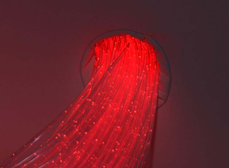 Playlearn product close-up detail of glowing fiber optic