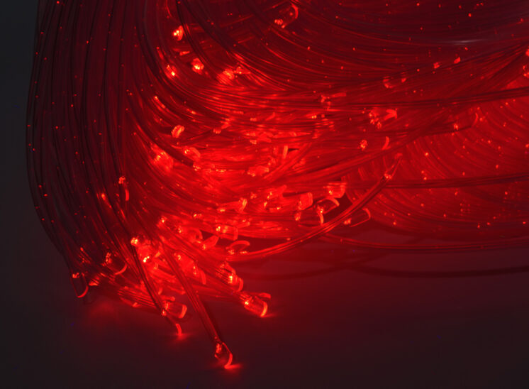 Playlearn product close-up detail of glowing fiber optic