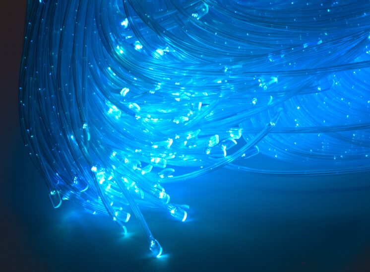 Playlearn product close-up detail of glowing fiber optic