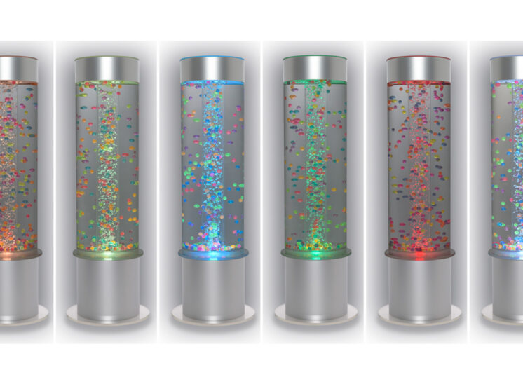 Playlearn product interactive color changing, short bead and bubble vertical water tube, 8 colors grouped together